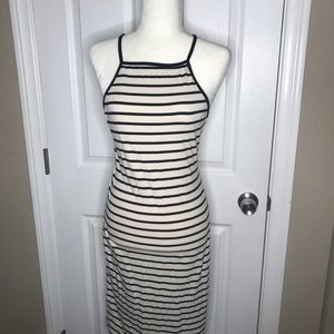 NWOT BW Stripe Midi Dress